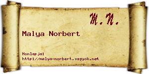 Malya Norbert névjegykártya